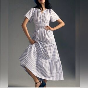 Anthropologie Somerset dress size small in blue & white stripe